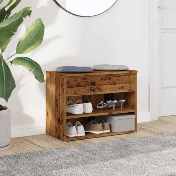 vidaXL skoreol 60x30x45 cm konstrueret træ antikt træ