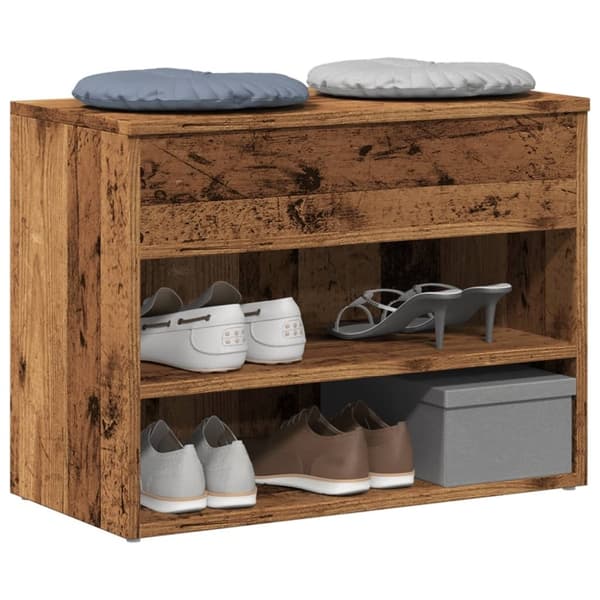 vidaXL skoreol 60x30x45 cm konstrueret træ antikt træ
