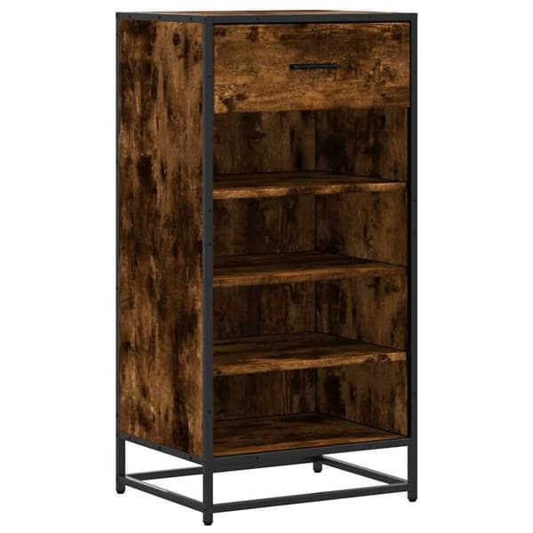 vidaXL Skohylle røkt eik 48x38x97,5 cm konstruert tre