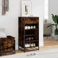Miniatyrbilde 4 av 11: vidaXL Skohylle røkt eik 48x38x97,5 cm konstruert tre