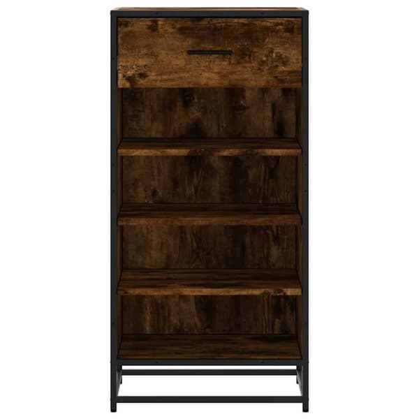vidaXL Skohylle røkt eik 48x38x97,5 cm konstruert tre