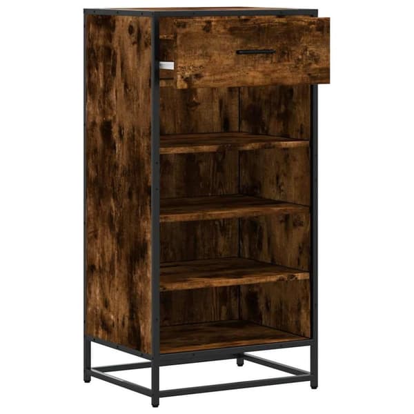vidaXL Skohylle røkt eik 48x38x97,5 cm konstruert tre