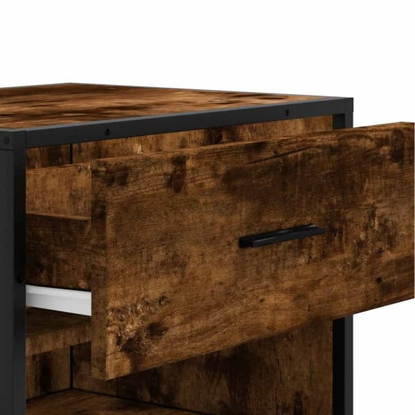 vidaXL Skohylle røkt eik 48x38x97,5 cm konstruert tre
