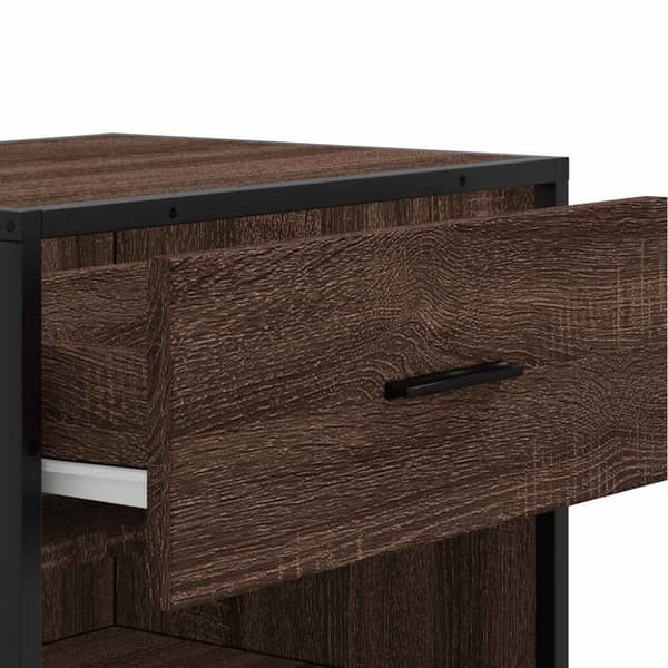 vidaXL Kenkäteline ruskea tammi 48x38x97,5 cm tekninen puu
