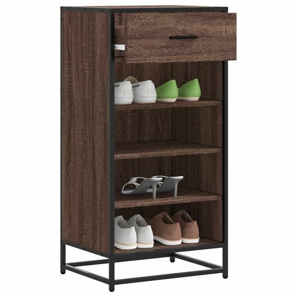 vidaXL Kenkäteline ruskea tammi 48x38x97,5 cm tekninen puu