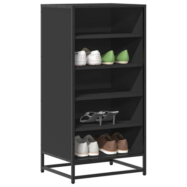 vidaXL Kenkäteline musta 48x38x97,5 cm tekninen puu