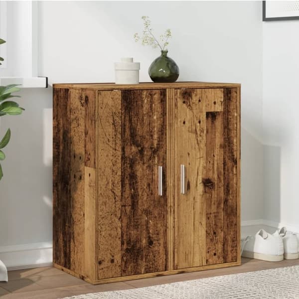 vidaXL skoskabe 2 stk. 32x35x70 cm konstrueret træ antikt træ