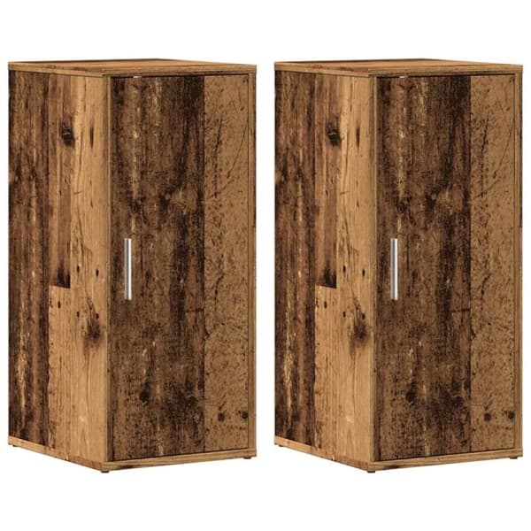 vidaXL skoskabe 2 stk. 32x35x70 cm konstrueret træ antikt træ