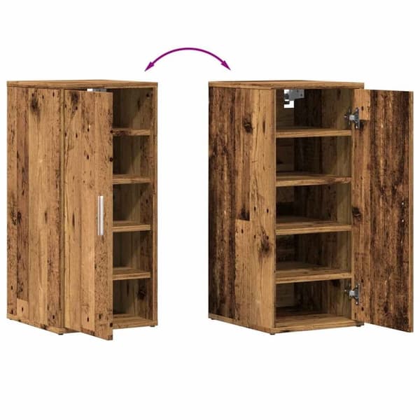 vidaXL skoskabe 2 stk. 32x35x70 cm konstrueret træ antikt træ