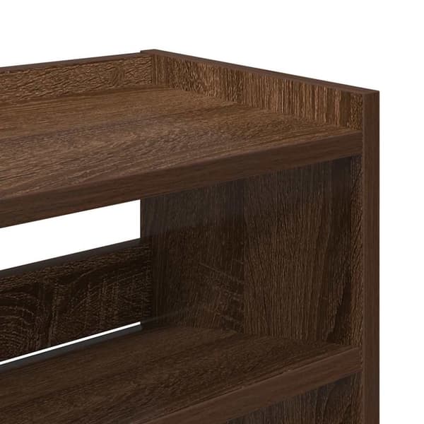 vidaXL Skohylle brun eik 80x25x62 cm konstruert tre