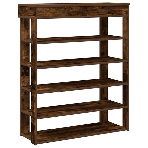 vidaXL Skohylle røkt eik 80x30x98 cm konstruert tre