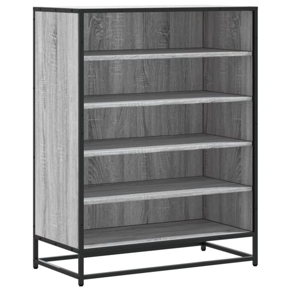 Skoskåp grå sonoma 75x38x97,5 cm konstruerat trä och metall