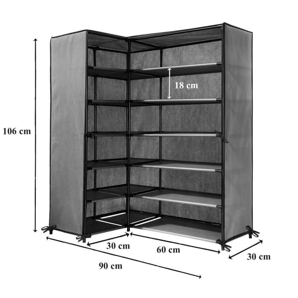 Hörnskoskåp - H107 cm
