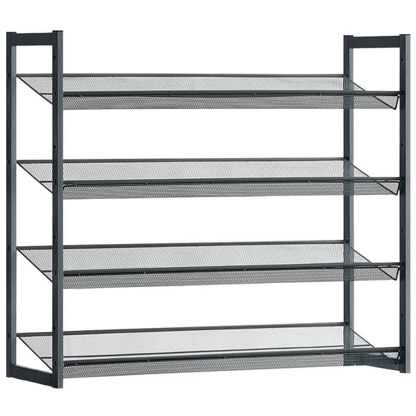Etagère à chaussures 8 niveaux en métal noir - H163,4 cm