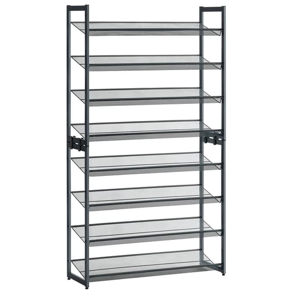 Etagère à chaussures 8 niveaux en métal noir - H163,4 cm