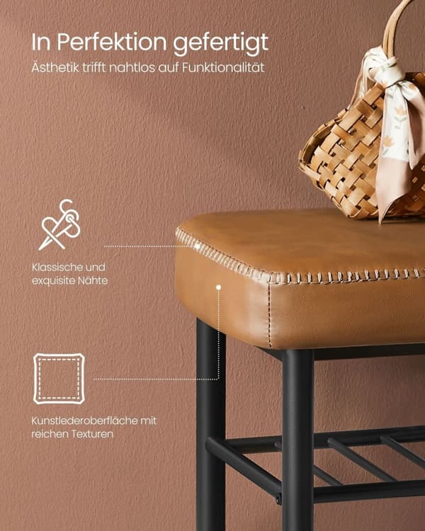 Rootz EKHO Collection - Kenkäpenkki - Entryway Järjestäjä - Karamelliruskea - 30cm x 80cm x 50cm - 6,3kg