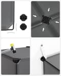 Miniatyrbillede 4 af 8: Rootz DIY skostativ med 16 terninger - Organizer - Opbevaringsløsning - Grå - PP plastmateriale - 123 cm x 31 cm x 123 cm - Nem montering