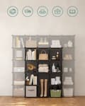 Miniatyrbillede 6 af 8: Rootz DIY skostativ med 16 terninger - Organizer - Opbevaringsløsning - Grå - PP plastmateriale - 123 cm x 31 cm x 123 cm - Nem montering