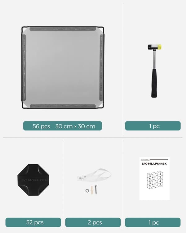 Rootz DIY skostativ med 16 terninger - Organizer - Opbevaringsløsning - Grå - PP plastmateriale - 123 cm x 31 cm x 123 cm - Nem montering