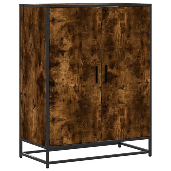 Skoskåp rökfärgad ek 75x38x97,5 cm konstruerat trä och metall