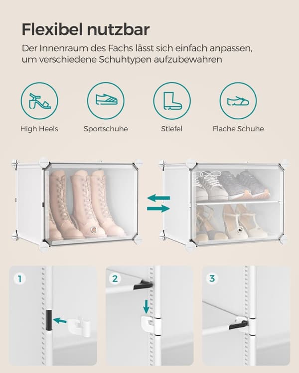 Kenkäteline - 12 osastoa - teräsrunko