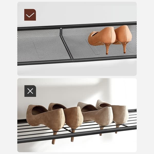 Sko rack med 5 niveauer og overflade til poser - industriel - brun / sort