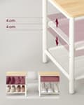 Miniatyrbillede 5 af 9: Garderobeskab - frakkeholder - med bænk og spejl - 2 planker - hvidbrun