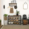 Miniatyrbillede 2 af 7: Sko rack - med 3 gitter - 100 x 30 x 72 cm - brun/sort
