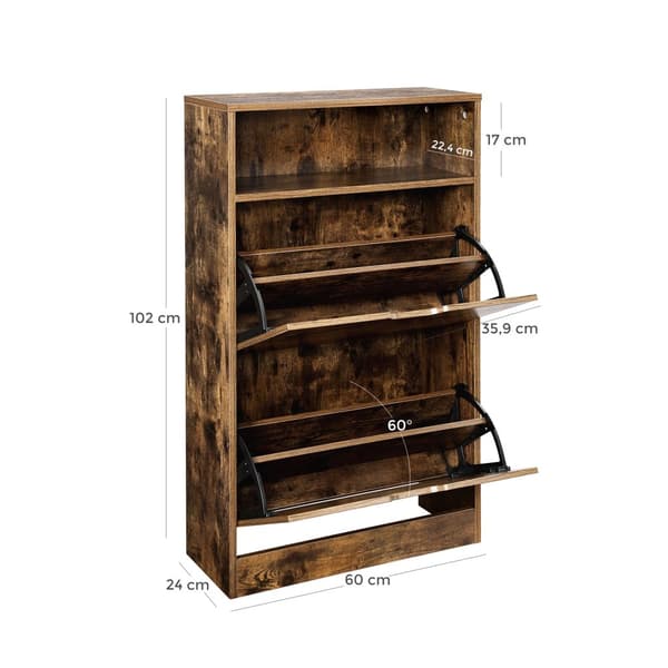 Skoskab - sko rack - skoopbevaring - rustik brun