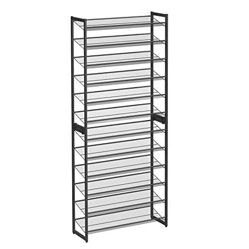 Sko rack - sæt af 2 - Stabelbart - 12 niveauer - metalramme - sort