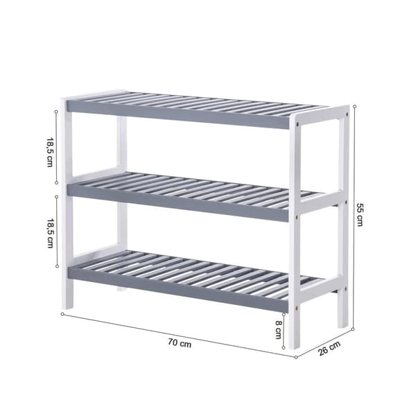 Sko rack - bambus sko stativ - med 3 niveauer - naturlig