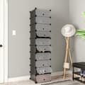 Miniatyrbillede 3 af 7: Sko rack - plastopbevaringsstativ - 10 -rum hylde -system - sort