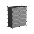 Miniatyrbillede 2 af 7: Sko rack - plastopbevaringsstativ - 10 -rum hylde -system - sort