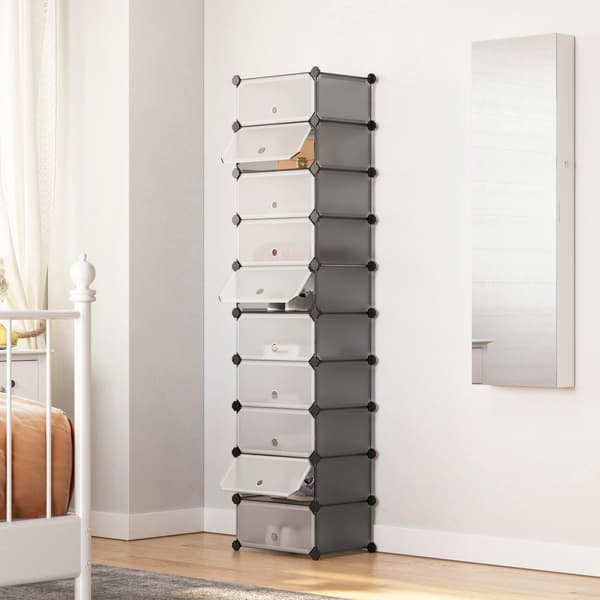 Sko rack - Modulært lagerplade - 10 slots - 40 x 30 x 17 cm