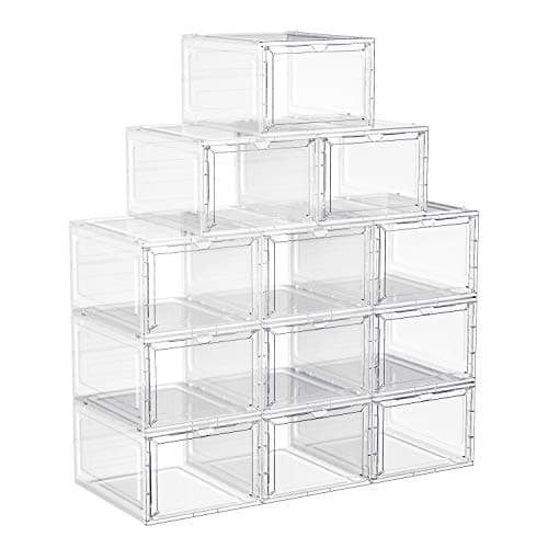 Skoboxar - Plastskoförvaring med dörr - transparent/svart