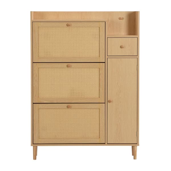 SKOSKAB RATTAN TRÆ MATERIALE W90/H125/T17
