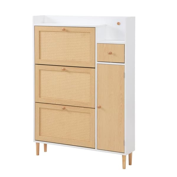 SKOSKAB RATTAN TRÆ MATERIALE W90/H125/T17
