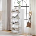Pikkukuva 3 / 9: SCHUHSCHRANK WEISS MIT SPIEGEL 4 KLAPPFÄCHER/VERSTELLBARES REGAL B80/H147/T24