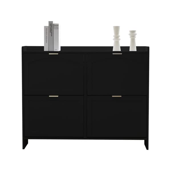 KENKÄKAAPPI MUSTA 4 TAITTOLOKEROA/ VAPAASTI SEISOVA HYLLY W110/H90/T24