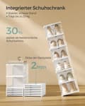 Miniatyrbild 4 av 6: Rootz Skoskåp Set om 2 med transparenta skokartonger - Molnvit - PP-plast - PS-plast - 35,5 cm x 25,5 cm x 105 cm