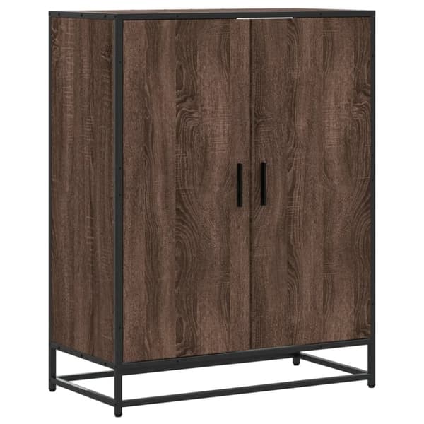 vidaXL skoskab 75x38x97,5 cm konstrueret træ og metal brun egetræ