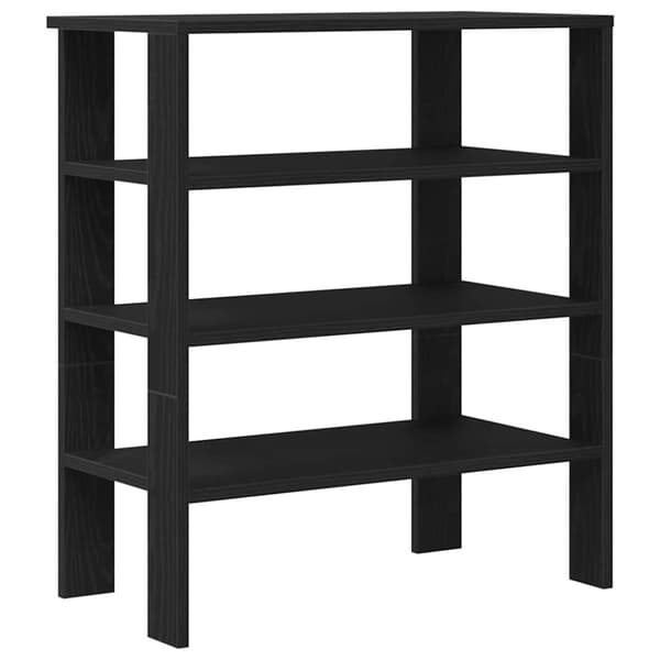 vidaXL Kenkäteline musta 61x32x70 cm tekninen puu
