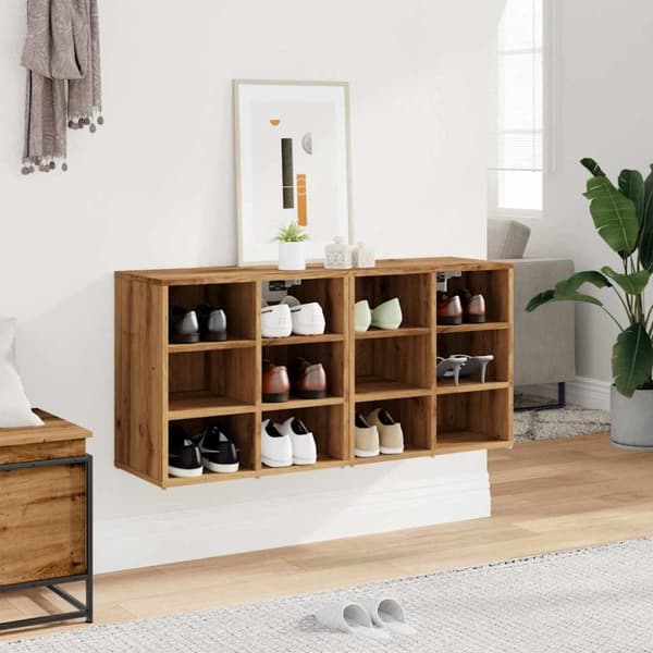 vidaXL kenkäkaapit 2 kpl käsityöläinen tammi 52x30x50 cm