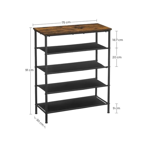 Sko rack - 4 hylder - Stofopbevaringsstativ - Industrielt design