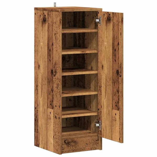 vidaXL skoskab 32x35x92 cm konstrueret træ antikt træ