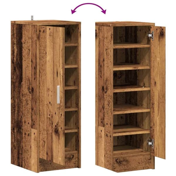 vidaXL skoskab 32x35x92 cm konstrueret træ antikt træ