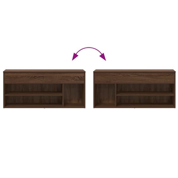 vidaXL Skobenk brun eik 102x30,5x45 cm konstruert tre