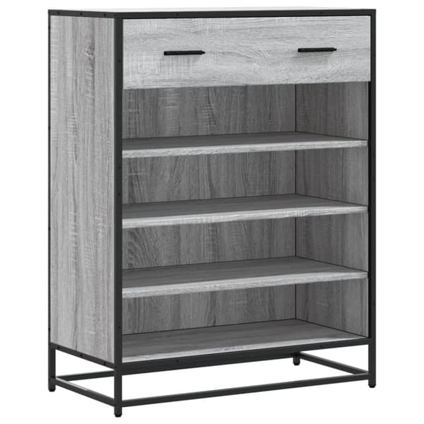 Skoskåp grå sonoma 75x38x97,5 cm konstruerat trä och metall