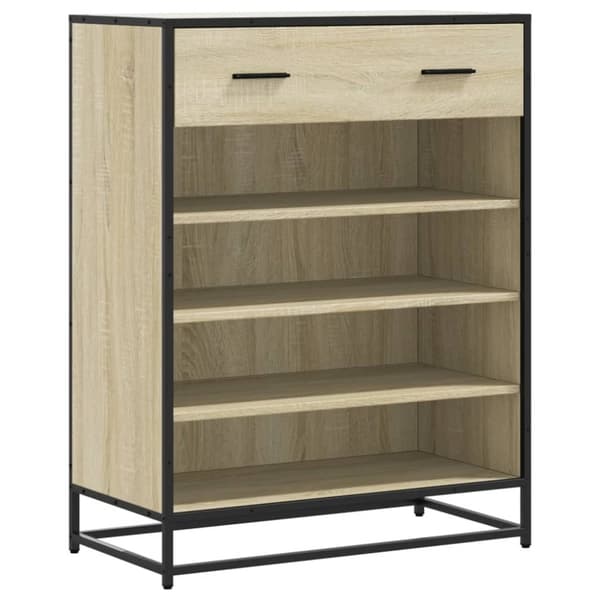 Skoskåp sonoma-ek 75x38x97,5 cm konstruerat trä och metall