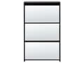Miniatyrbillede 5 af 9: Skoskab sort MDF panel glas 63 x 103 x 17 spejl 3 rum gang moderne stil